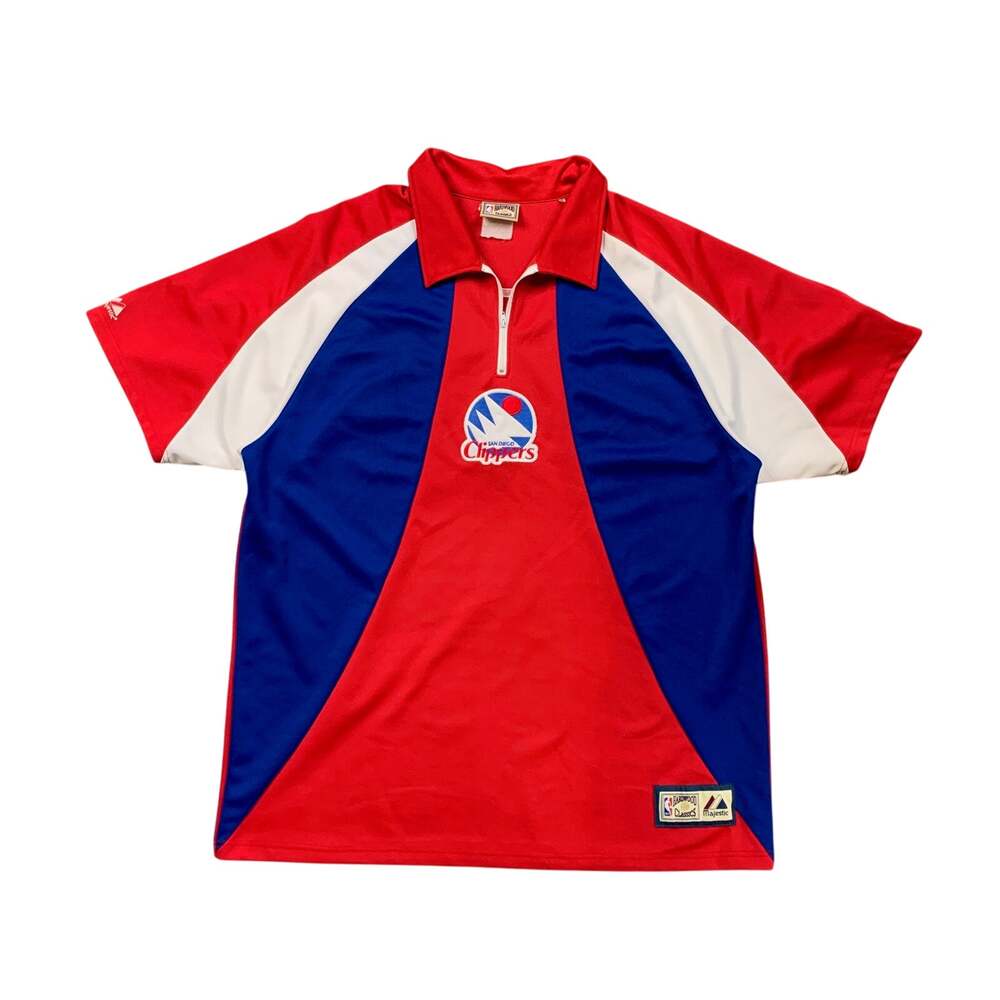 San Diego Clippers Jersey Mens XL Hardwood Classics Warm Up Retro Majestic